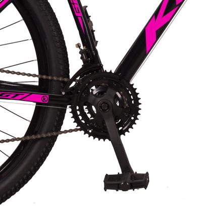 Bicicleta Aro 29 Aço Carbono KGT Freios a Disco Suspensão 21 marchas - ROSA