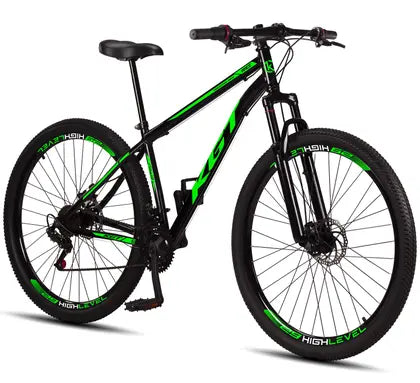 Bicicleta Aro 29 Aço Carbono KGT Freios a Disco Suspensão 21 marchas - VERDE