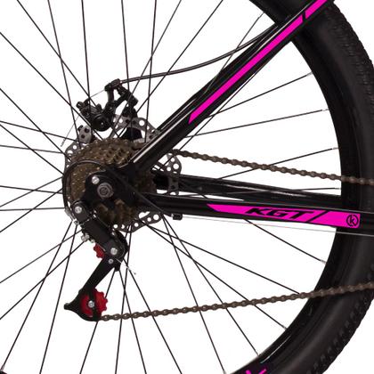Bicicleta Aro 29 Aço Carbono KGT Freios a Disco Suspensão 21 marchas - ROSA