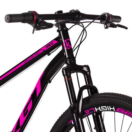 Bicicleta Aro 29 Aço Carbono KGT Freios a Disco Suspensão 21 marchas - ROSA
