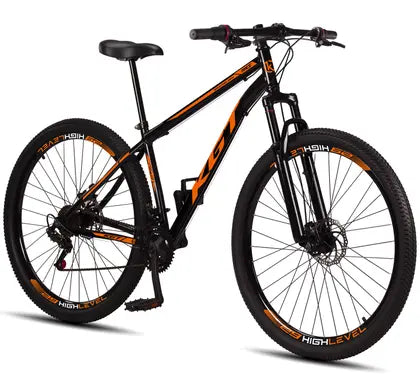 Bicicleta Aro 29 Aço Carbono KGT Freios a Disco Suspensão 21 marchas - LARANJA