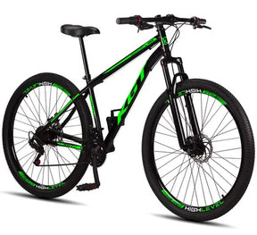 Bicicleta Aro 29 Aço Carbono KGT Freios a Disco Suspensão 21 marchas - VERDE