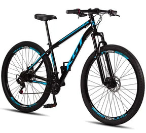 Bicicleta Aro 29 Aço Carbono KGT Freios a Disco Suspensão 21 marchas - AZUL